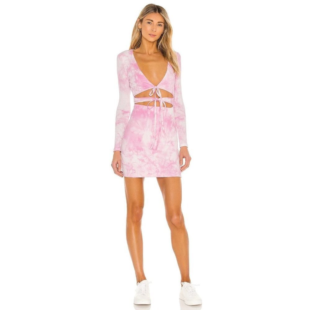 Lovers and Friends Justine Mini Dress in Pink Large New long Sleeve